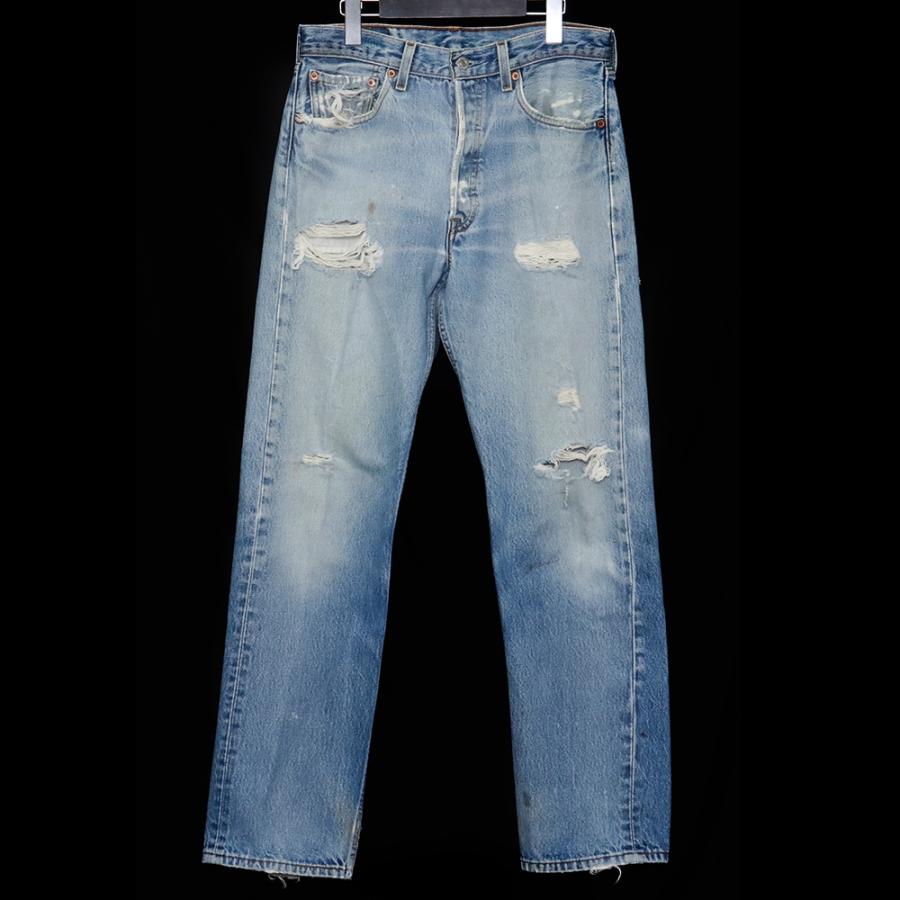 LEVI'S 501xx ダメージデニムパンツ W32 インディゴ リーバイス ディストロイド ジーンズ 刻印553 rc