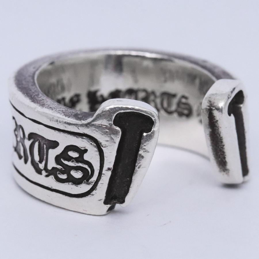 15号 CHROME HEARTS スクロール ラベルリング ラージ シルバー クロム