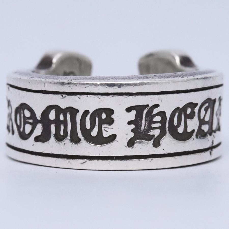 15号 CHROME HEARTS スクロール ラベルリング ラージ シルバー クロム