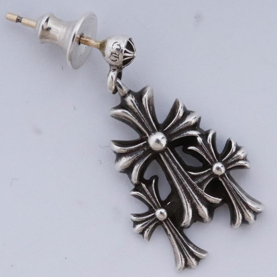 CHROME HEARTS 3CHクロスドロップイヤリング シルバー クロムハーツ