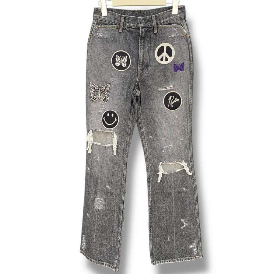 NEEDLES ASSORTED PATCHES boot-cut jean サイズ2 グレー KP440