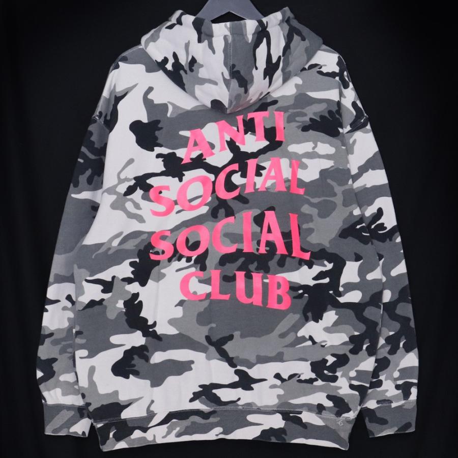 ANTI SOCIAL CLUB 迷彩柄ロゴプリントプルオーバーパーカー Lサイズ