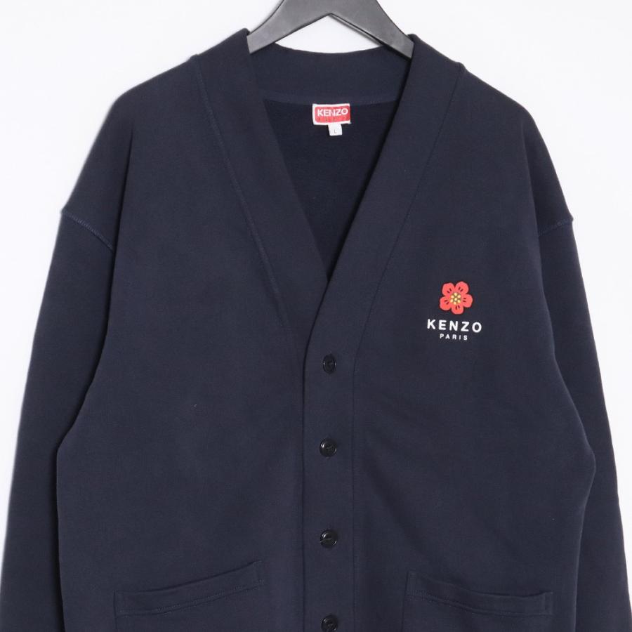 KENZO スウェットカーディガン　Lサイズ　BOKE FLOWER ネイビー KENZO スウェットカーディガンLサイズBOKE FLOWER ネイビー