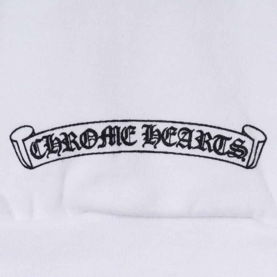 未使用 CHROME HEARTS フロントアームロゴプルオーバーパーカー XXLサイズ ホワイト クロムハーツ スウェット フーディー SWSHRT PLVRの画像