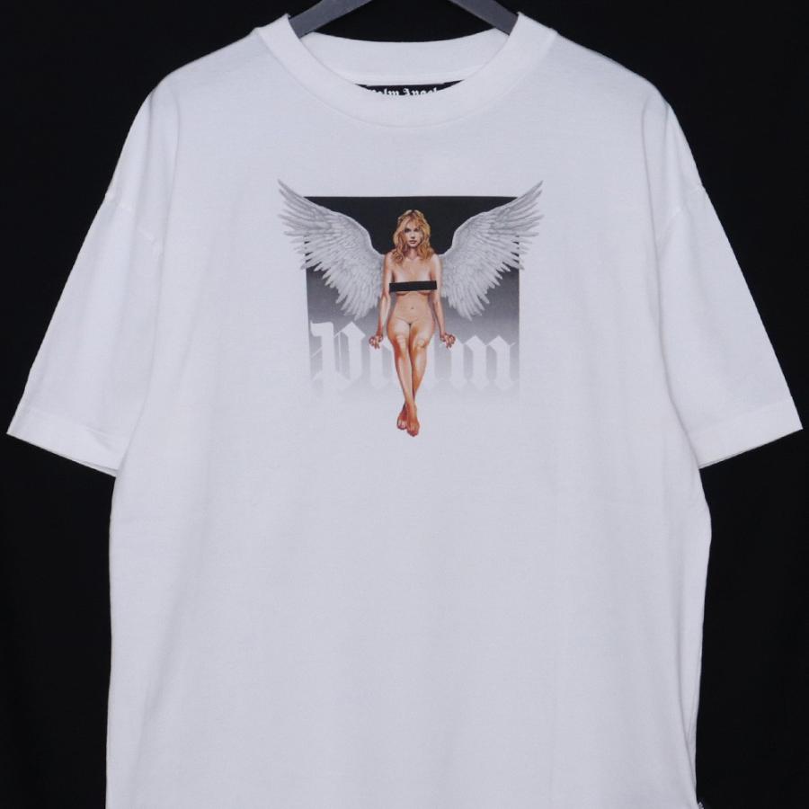 未使用 PALM ANGELS Crystal Pin-Up Tシャツ Lサイズ ホワイト 