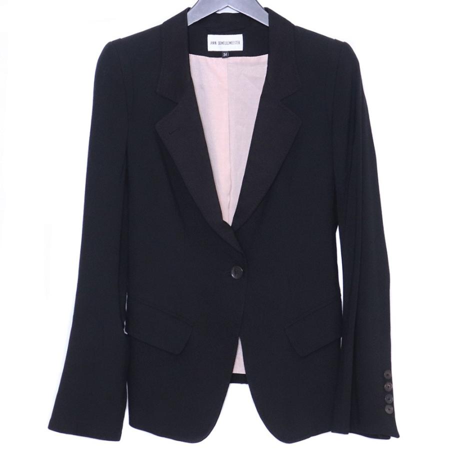 ANN DEMEULEMEESTER ロングテーラードジャケット サイズ34 ブラック