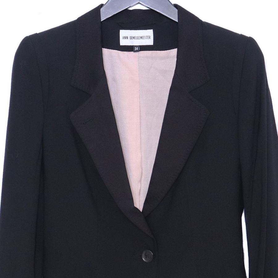 ANN DEMEULEMEESTER ロングテーラードジャケット サイズ34 ブラック 