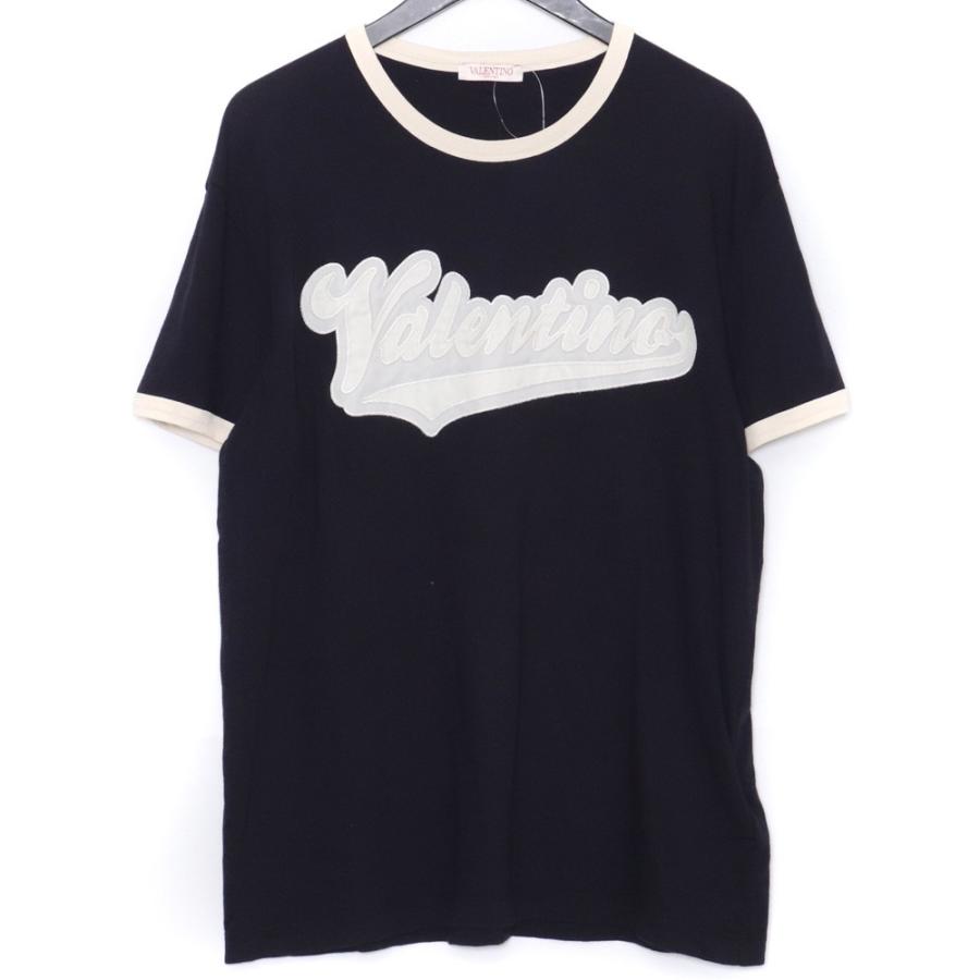 VALENTINO ロゴパッチクルーネックTシャツ XLサイズ ネイビー 