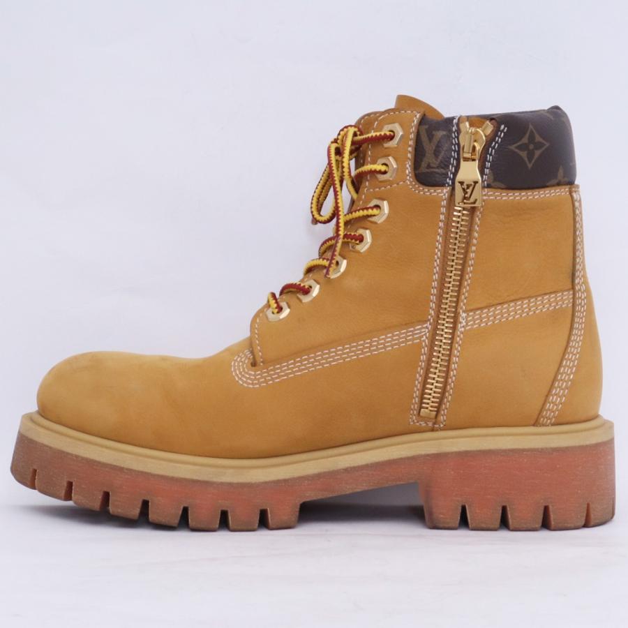 LOUIS VUITTON × TIMBERLAND レザーアンクルブーツ サイズ8.5 ベージュ