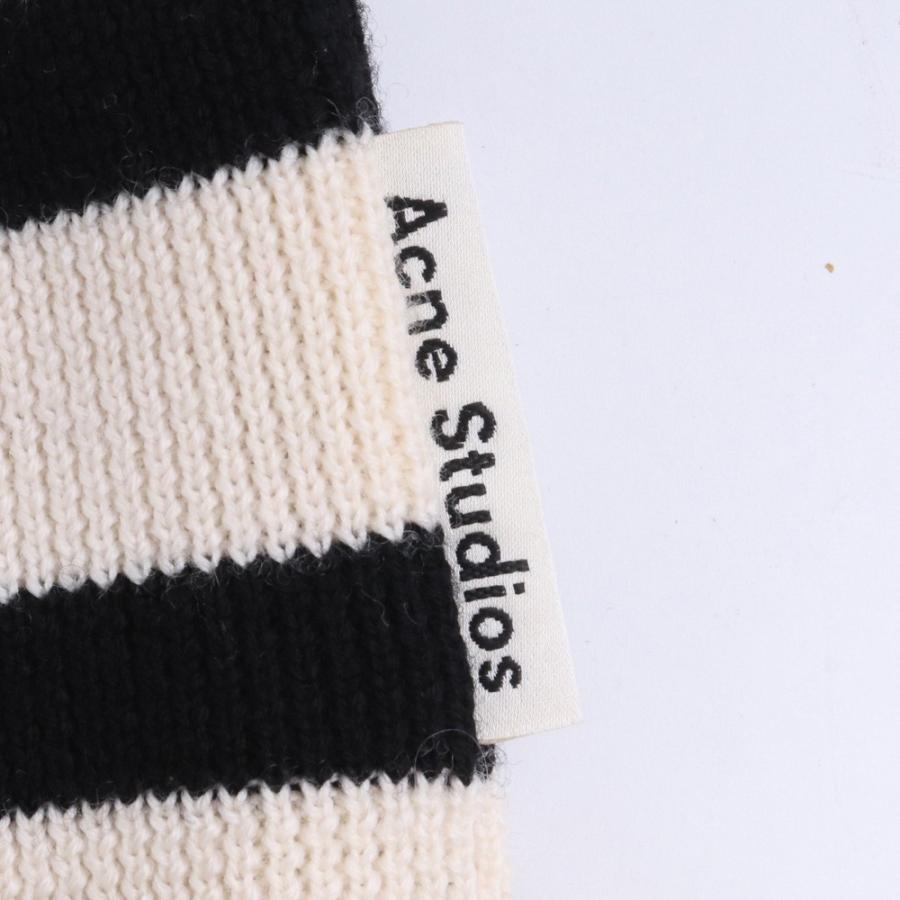 ACNE STUDIOS ボーダーニットキャップ ホワイト ブラック SP-UX