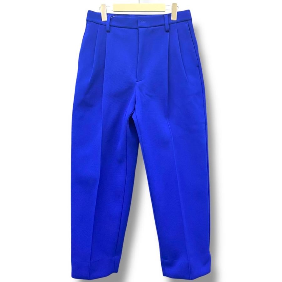 STEIN 23SS HIGH COUNT KNIT PIN TUCK WIDE TROUSERS BLUE Mサイズ