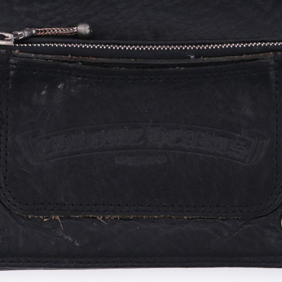 CHROME HEARTS 2ジップ クロスボタン レザーウォレット ブラック