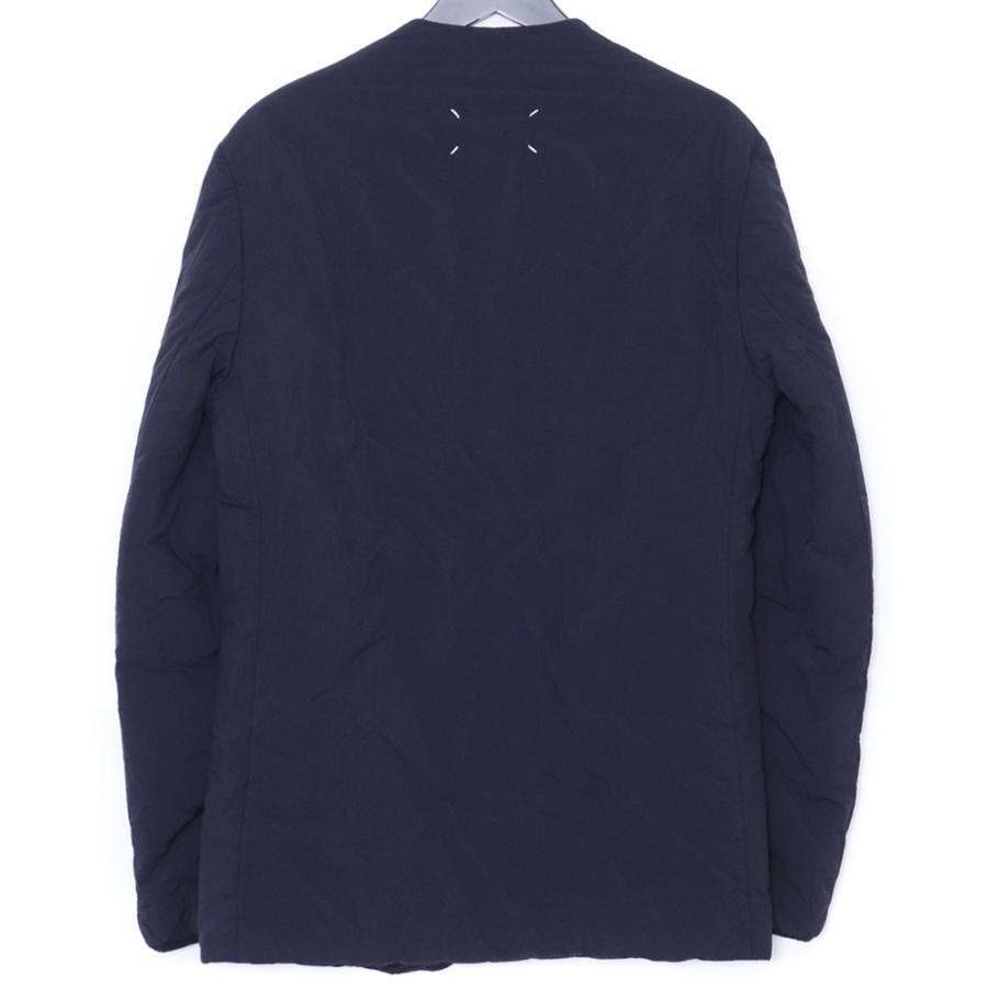 MAISON MARGIELA RECYCLE PADDED JACKET サイズ48 ネイビー S50BN0449 S49986 メゾンマルジェラ ノーカラー中綿テーラードジャケット カラーレス