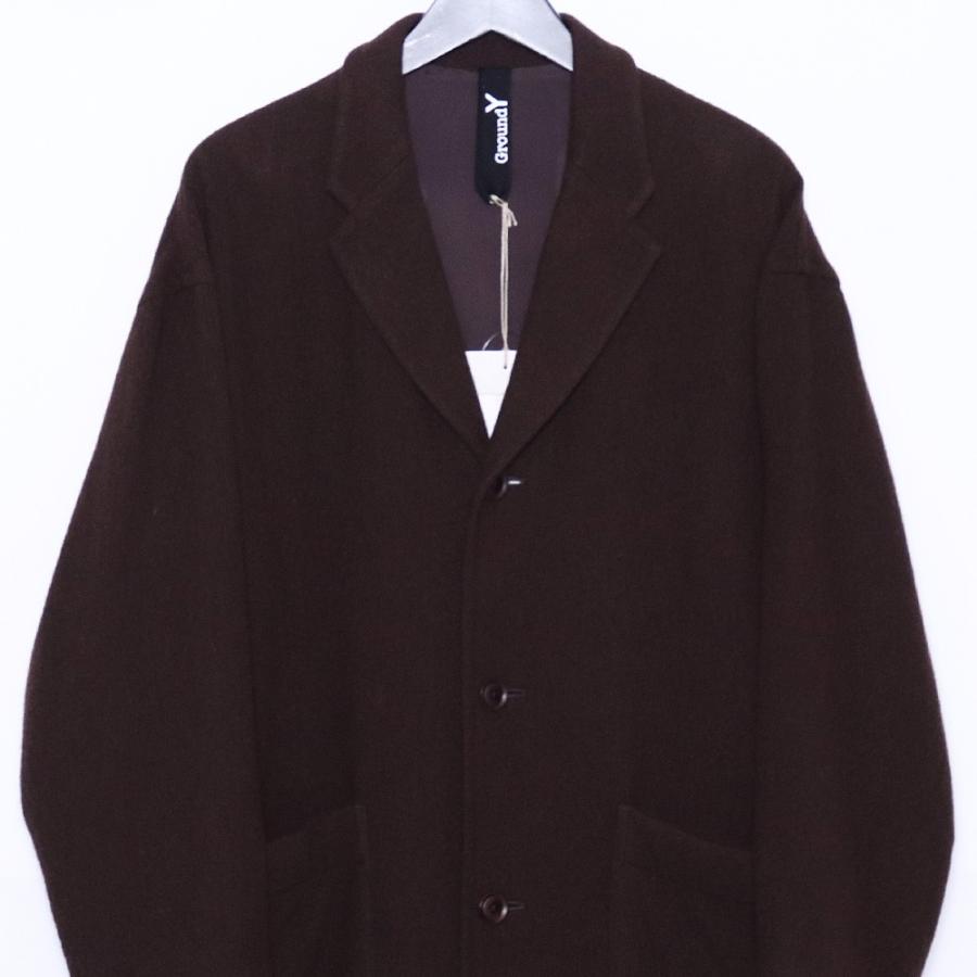未使用 GROUND Y Long big jacket coat サイズ1 ブラウン GR-J09-101-1