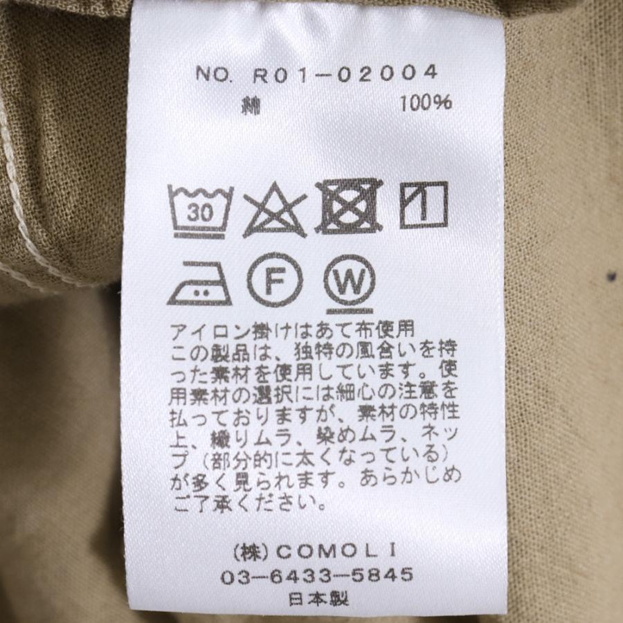 COMOLI ベタシャン プルオーバーシャツ サイズ1 カーキ R01 COMOLI ベタシャン プルオーバーシャツ サイズ1 カーキ R01