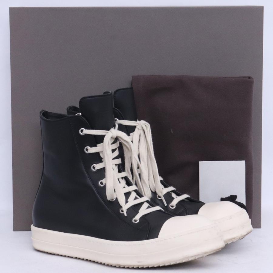 27cm相当 RICK OWENS RAMONES レースアップレザーハイカットスニーカー