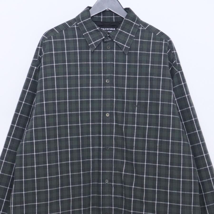 BALENCIAGA チェック柄シャツ 42サイズ 楽天市場】バレンシアガ BALENCIAGA ロゴ チェックシャツ 長袖