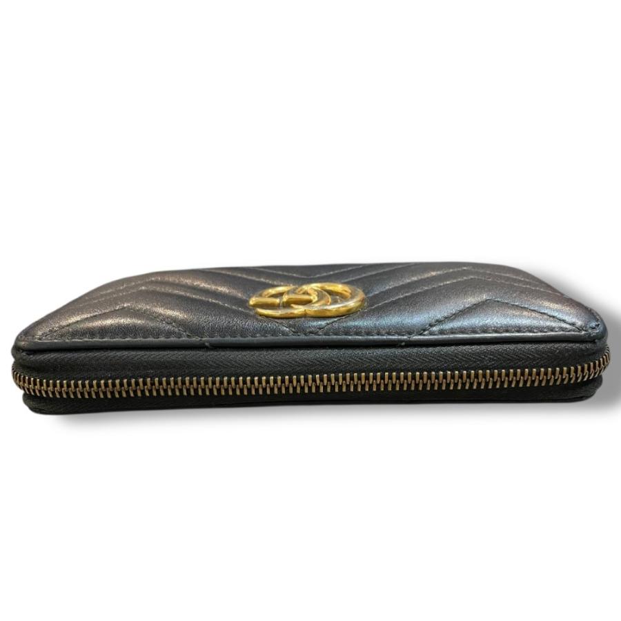 GUCCI GG マーモント ジップアラウンド ウォレット 長財布 ブラック