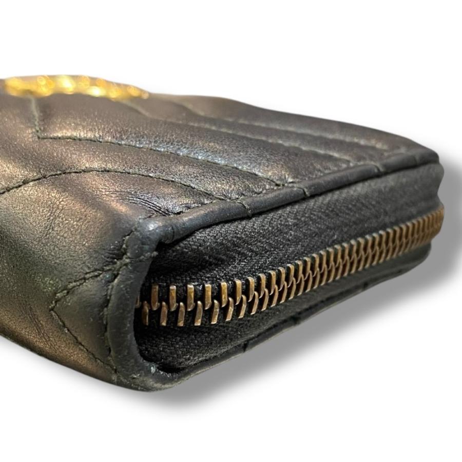 GUCCI GG マーモント ジップアラウンド ウォレット 長財布 ブラック