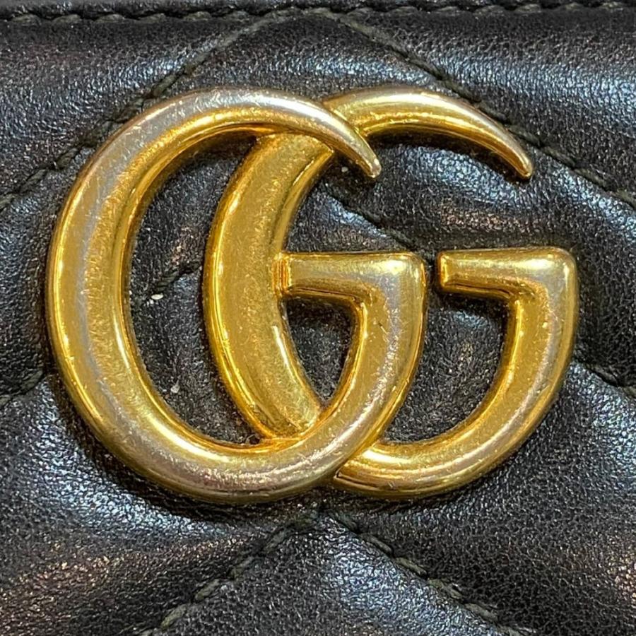 GUCCI GG マーモント ジップアラウンド ウォレット 長財布 ブラック