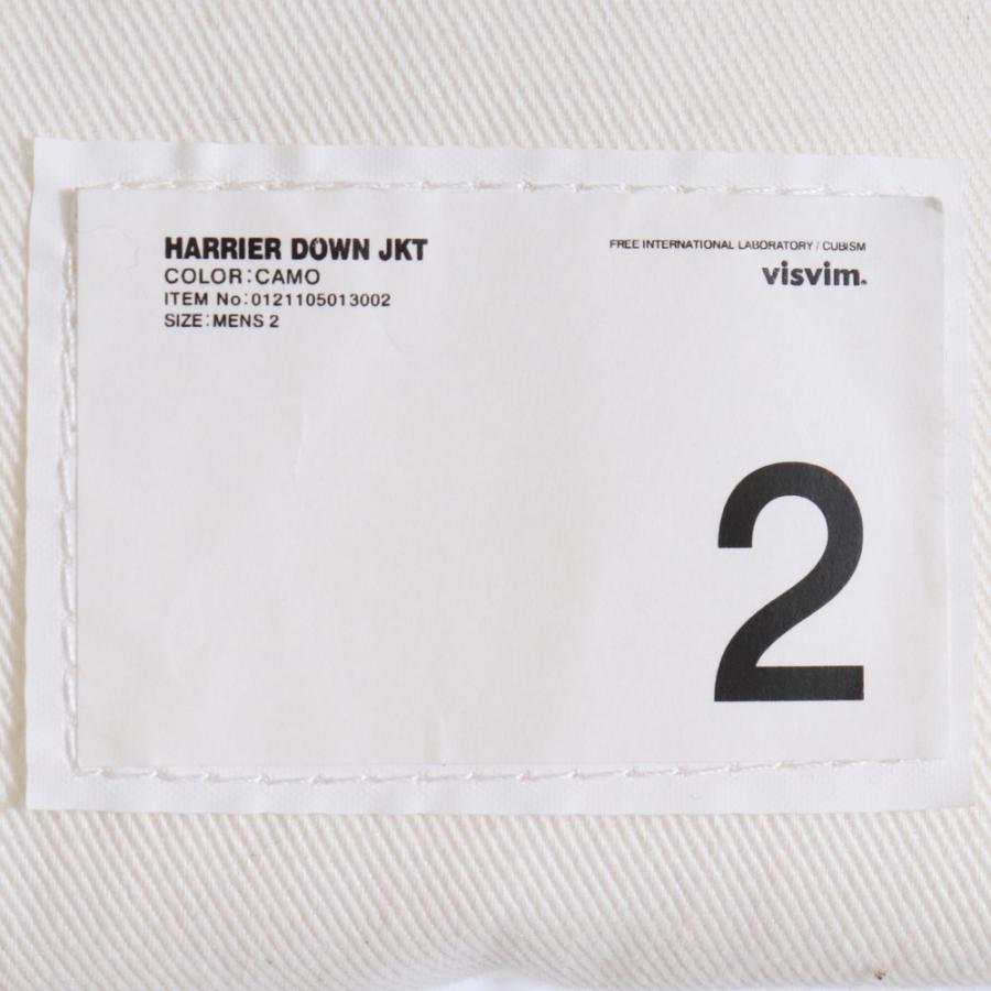 VISVIM HARRIER CAMO DOWN JKT サイズ2 カーキ 0121105013002 ビズビム 