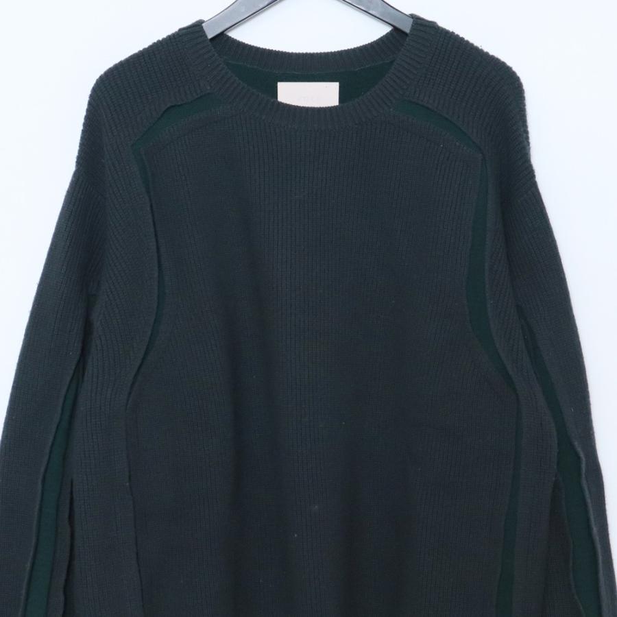YOKE BROKEN CREWNECK SWEATER サイズ1 グリーン YK22AW0420S ヨーク 