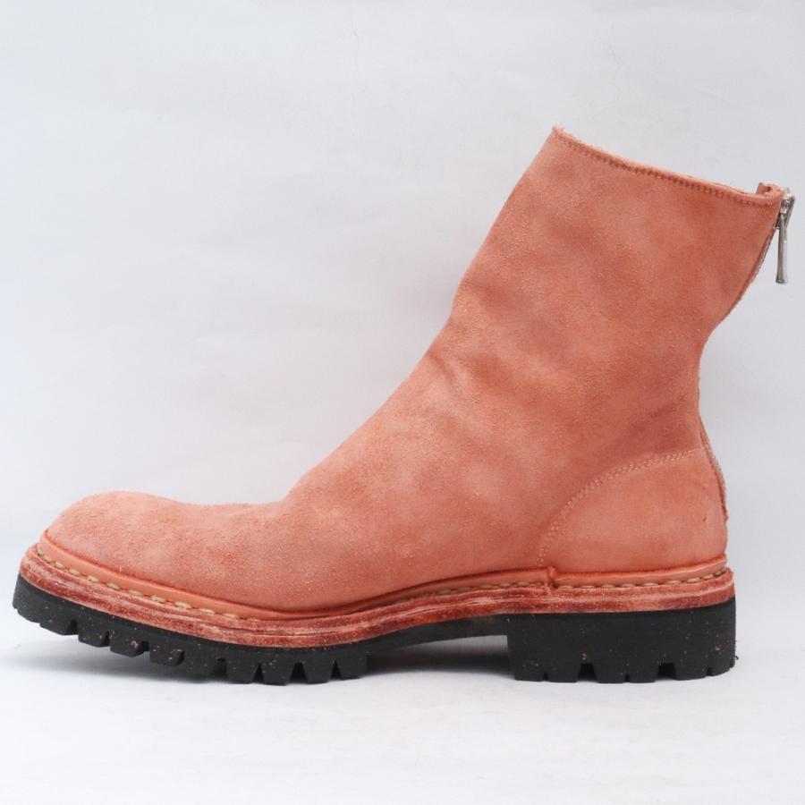 未使用 GUIDI Back Zip Reverse Low Boots Sole vibram サイズ41 ピンク CO97 796V_N グイディ バックジップリバースローブーツ ビブラムソール｜graiz｜03