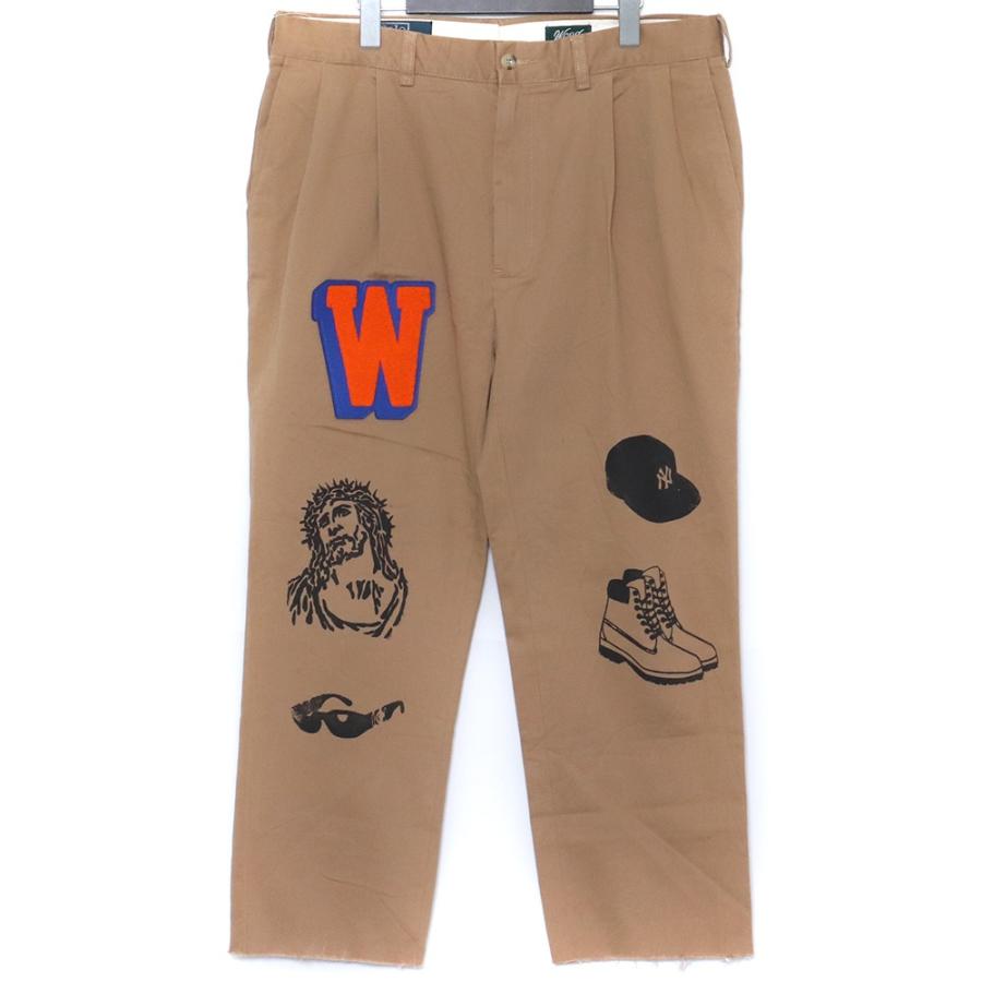 WOODBLOCK カスタムペイントパンツ サイズ38 ブラウン ウッドブロック