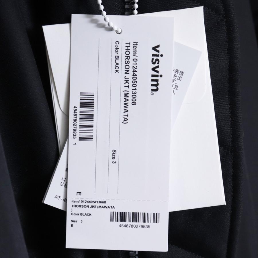 VISVIM THORSON JKT MAWATA サイズ3 ブラック 0124405013008 VISVIM THORSON JKT MAWATA サイズ3 ブラック 0124405013008