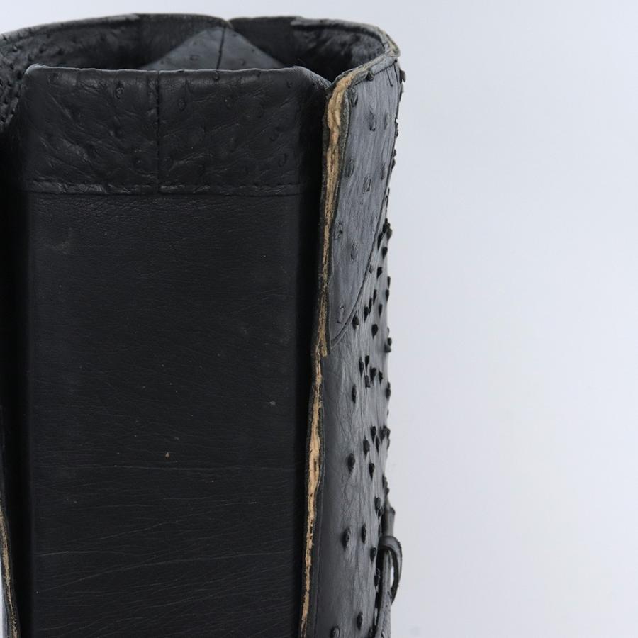 OSTRICH レザーバッグ ブラック オーストリッチ トートバック ハンド