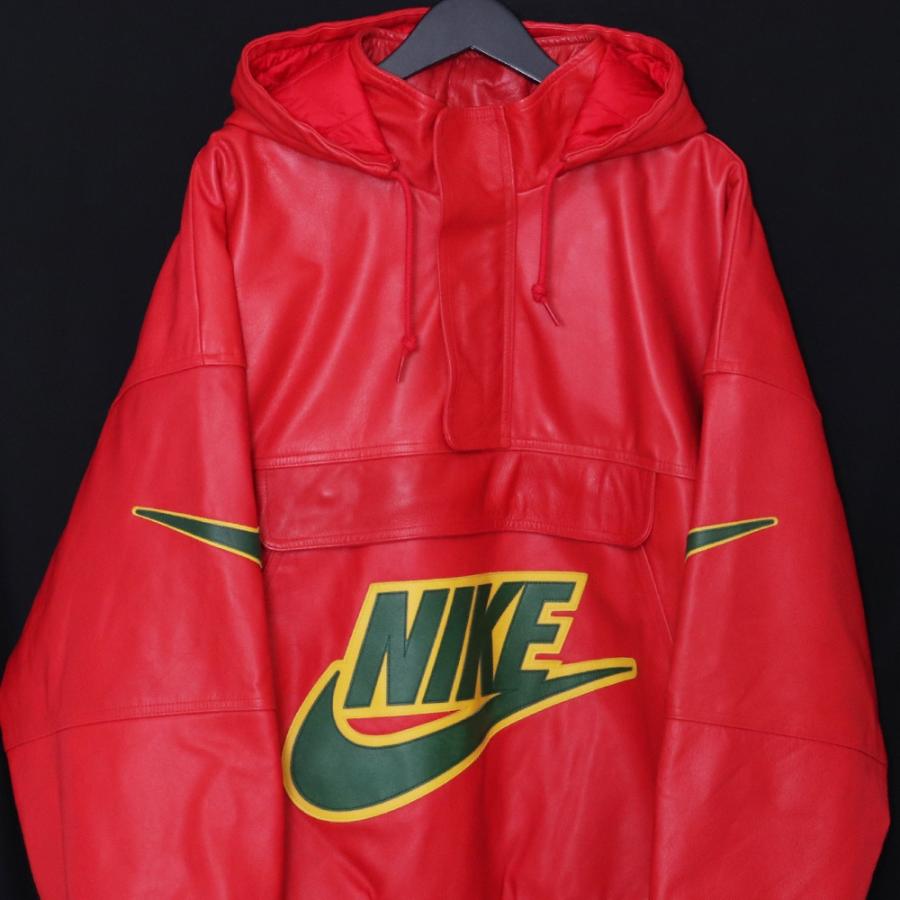 SUPREME × NIKE Leather Anorak XLサイズ レッド シュプリーム ナイキ