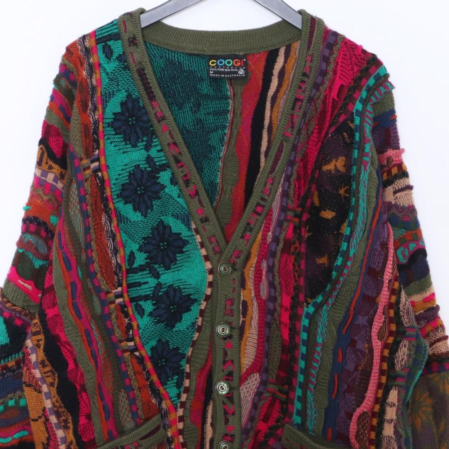 COOGI 3Dニットカーディガン Mサイズ クージー wool knit cardigan