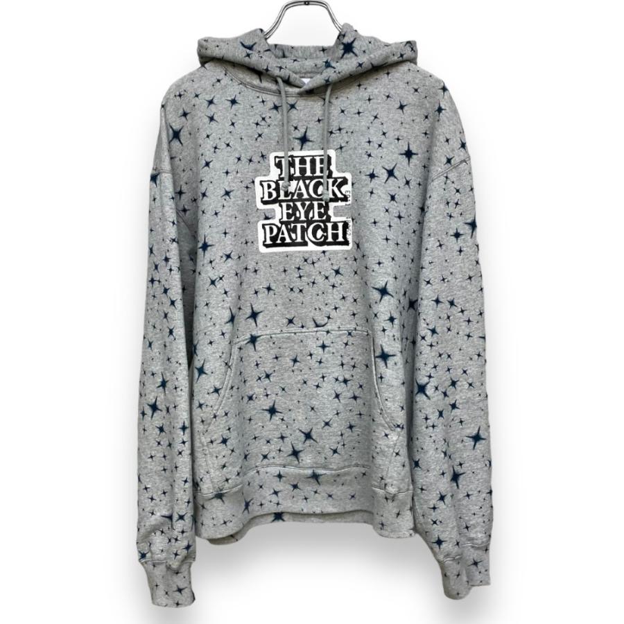 THE BLACK EYE PATCH STAR PATTERNED HOODIE HEATHER GREY THE BLACK EYE PATCH STAR PATTERNED HOODIE HEATHER GREY