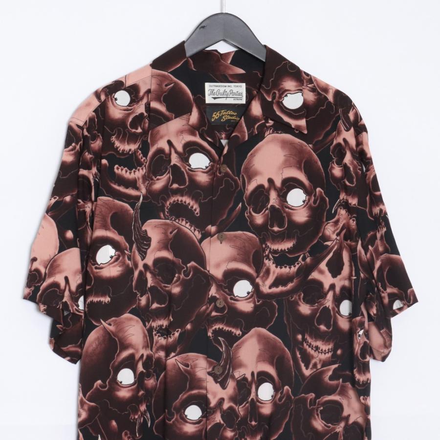 WACKO MARIA 56 TATTOO STUDIO HAWAIIAN SHIRT Lサイズ ブラウン 56TS