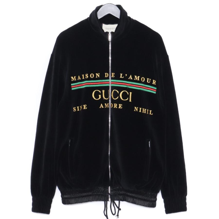 GUCCI ベロアオーバーサイズシェニールブルゾン XSサイズ ブラック  