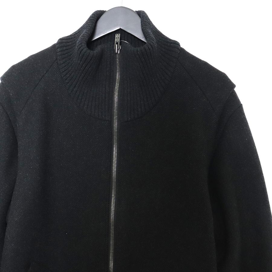 プレミア商品 DEVOA High neck jacket wool super100´s double weave サイズ4 チャコール JKK-OPH CH デヴォア ハイネックブルゾン