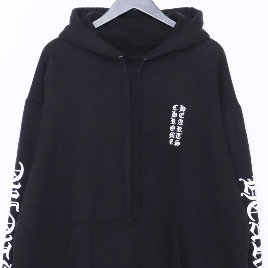 CHROME HEARTS オンライン限定袖ロゴプリントプルオーバーパーカー L
