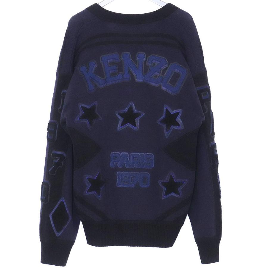 KENZO アップリケプルオーバータイガーモチーフ Vネックセーター サイズL ネイビー FC65PU3293BB ケンゾー |  | 01