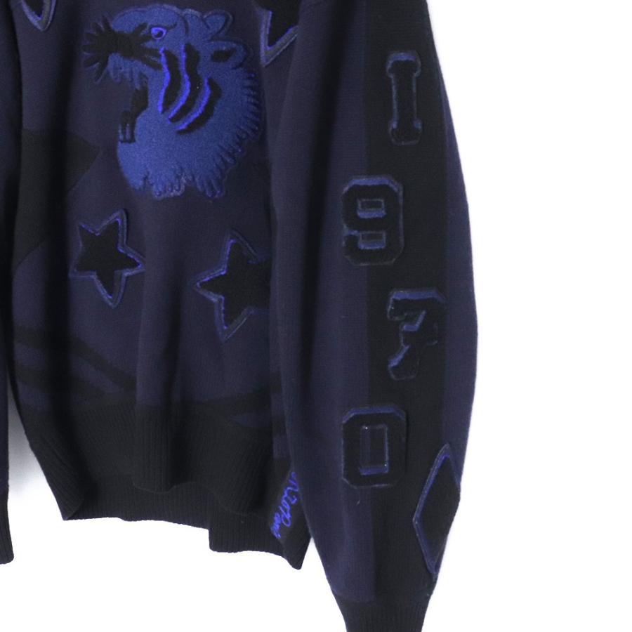 KENZO アップリケプルオーバータイガーモチーフ Vネックセーター サイズL ネイビー FC65PU3293BB ケンゾー |  | 04