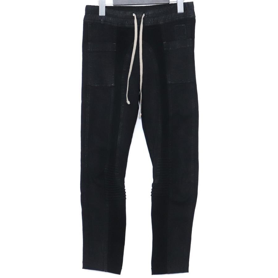 リックオウエンス 切り替えスキニーデニムパンツ ストレッチ - パンツ 