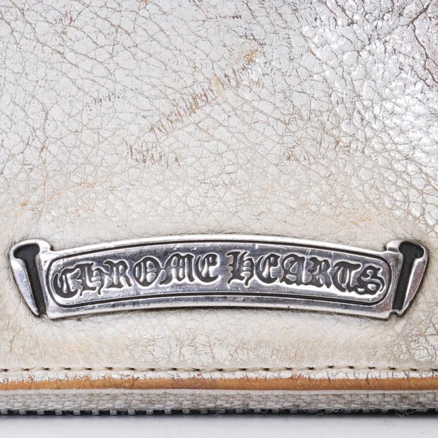 CHROME HEARTS スクエアジップ ビルウォレット ホワイト クロムハーツ
