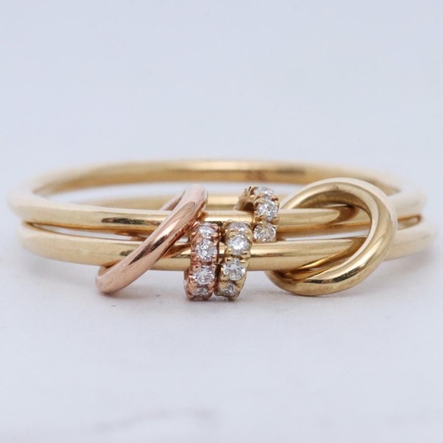 12号 SPINELLI KILCOLLIN 18K YG × RG 1.2mm Bands 3 pave 12号 SPINELLI KILCOLLIN 18K YG × RG 1.2mm Bands 3 pave