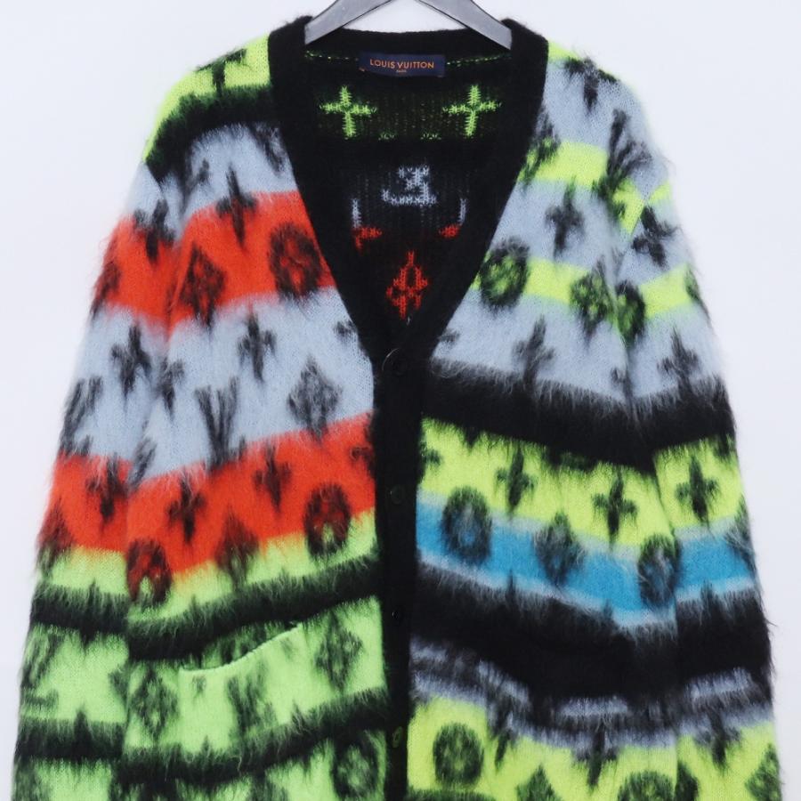 LOUIS VUITTON モノグラム モヘア カーディガン Lサイズ マルチカラー