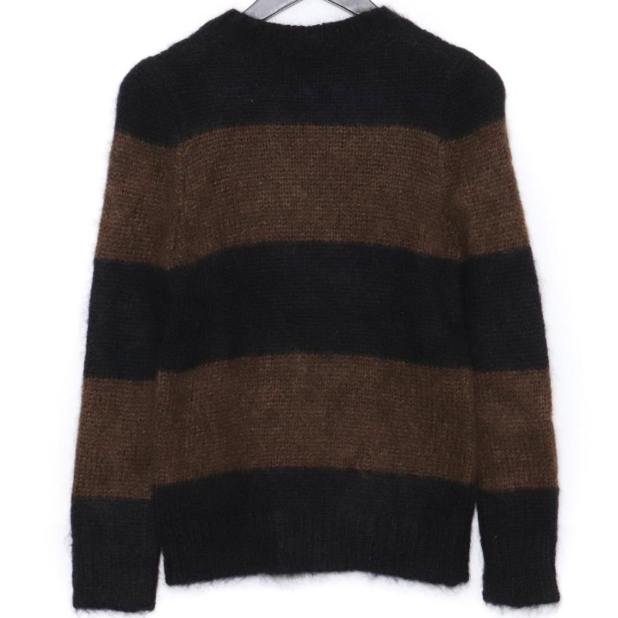 RAF SIMONS ボーダー モヘヤニット Sサイズ ブラウン ブラック 