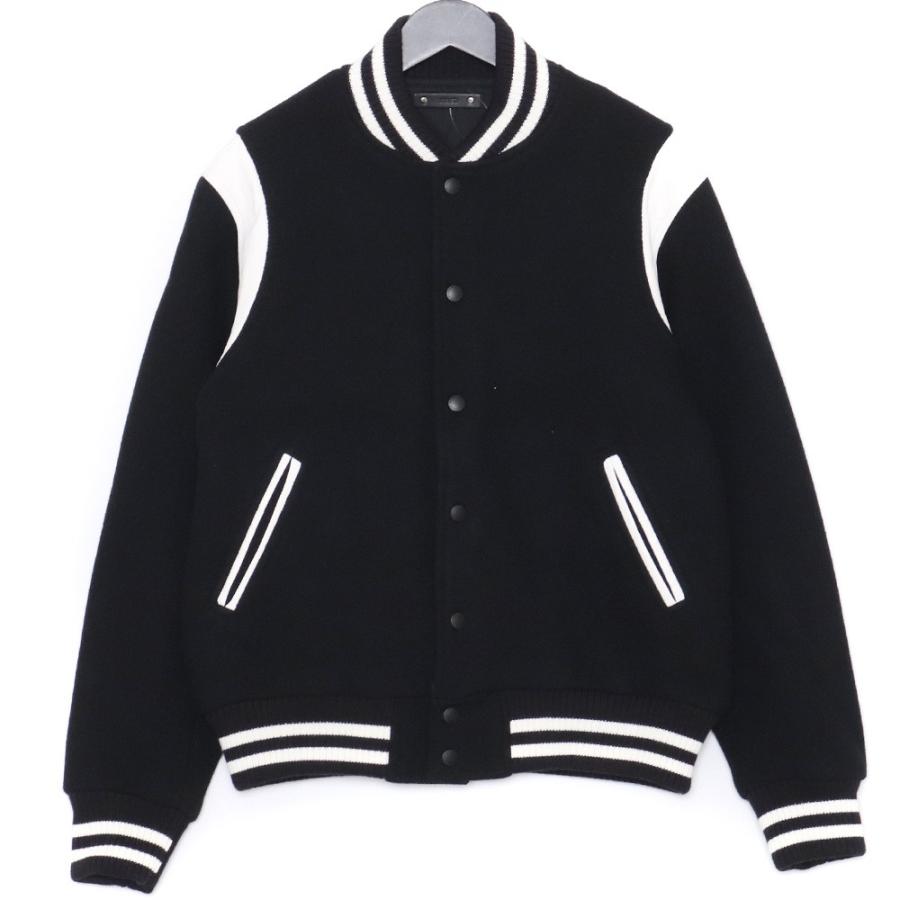 MINEDENIM Wool Melton & Leather Studium Jamper サイズ2 ブラック 