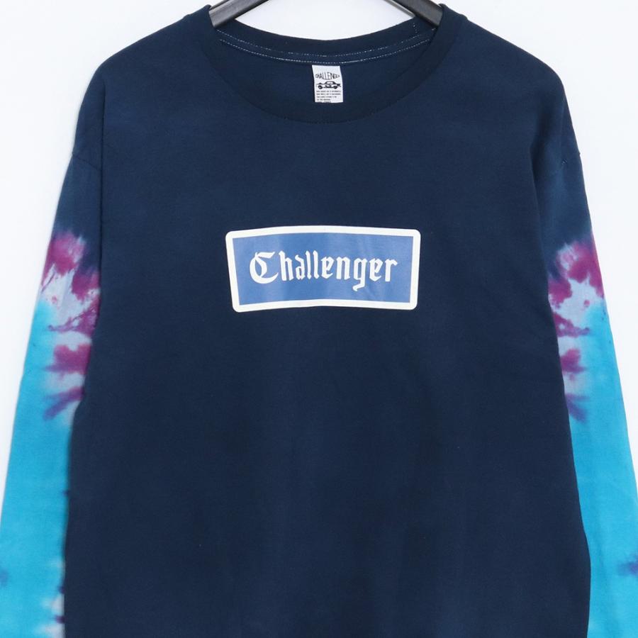 CHALLENGER L/S TIE DYE LOGO TEE Lサイズ ネイビー チャレンジャー 
