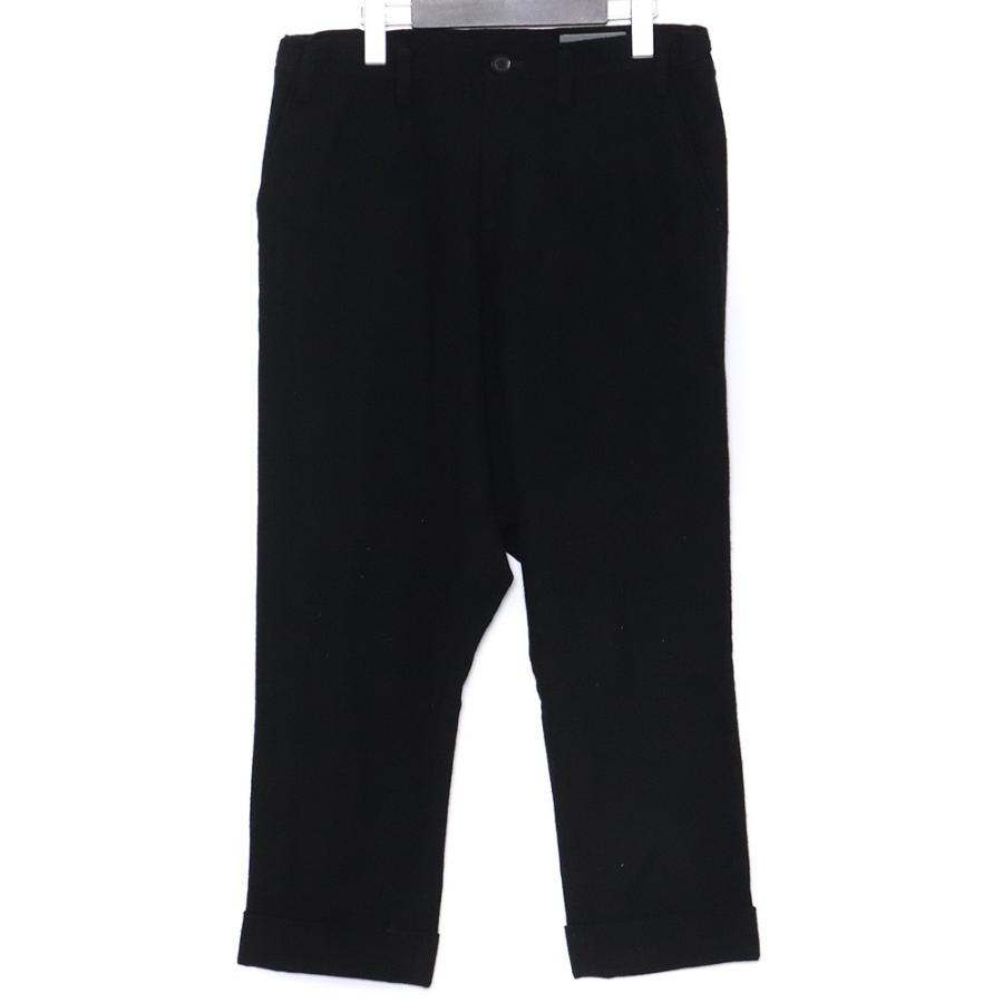 YOHJI YAMAMOTO +NOIR ウールロールアップパンツ サイズ1 ブラック ND 