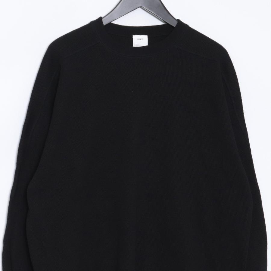 HYKE THERMAL SHIRT/BIG FIT サイズ1 ブラック 12394/12340 ハイク 