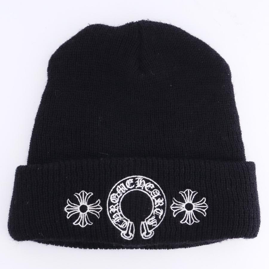 【クロムハーツ】ニット帽　ブラック　ウール100% 中古・古着通販】CHROME HEARTS (クロムハーツ) ニット帽