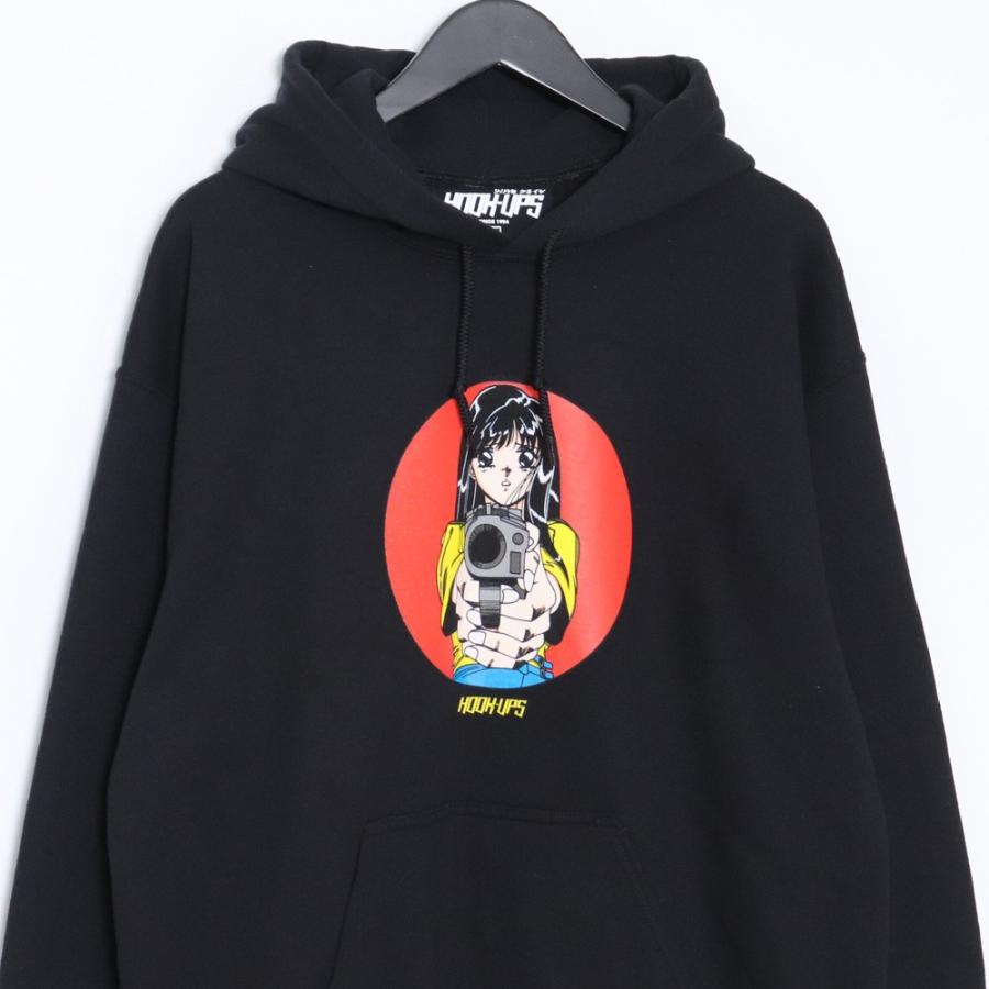 HOOK UPS Barrel of a Gun Hooded Sweatshirt Lサイズ ブラック フック 